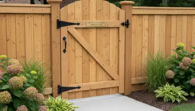 Custom gate and fence installation by Chop Chop Landscaping in Grand Rapids, MI for secure, cohesive yard design