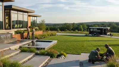 Landscaping crew serving Grand Rapids, MI with professional lawn and landscape services