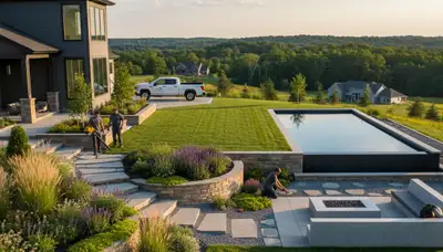 Landscaping team in Grand Rapids, MI providing professional lawn and landscape services