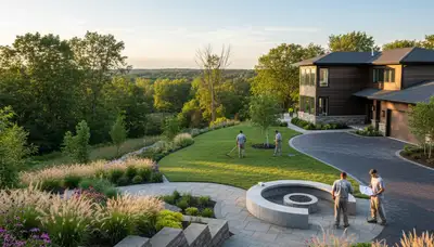Landscaping team servicing Grand Rapids, MI for lawn care and outdoor property maintenance