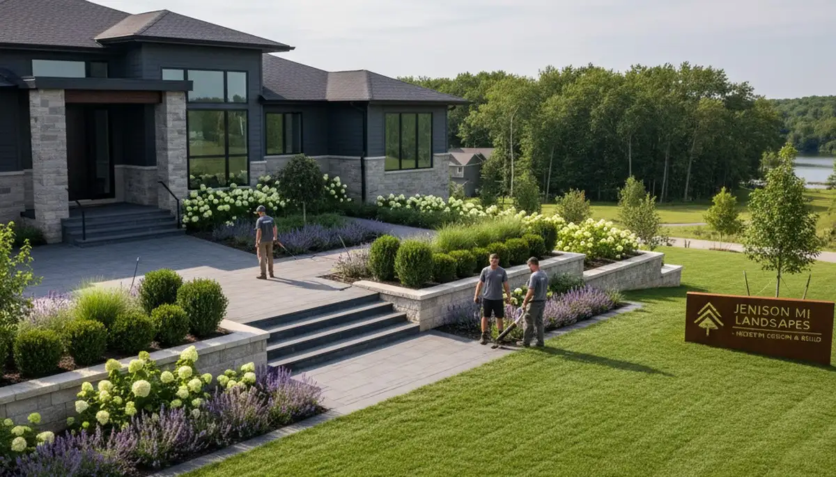 Landscaping crew providing professional lawn and garden services in Grand Rapids, MI