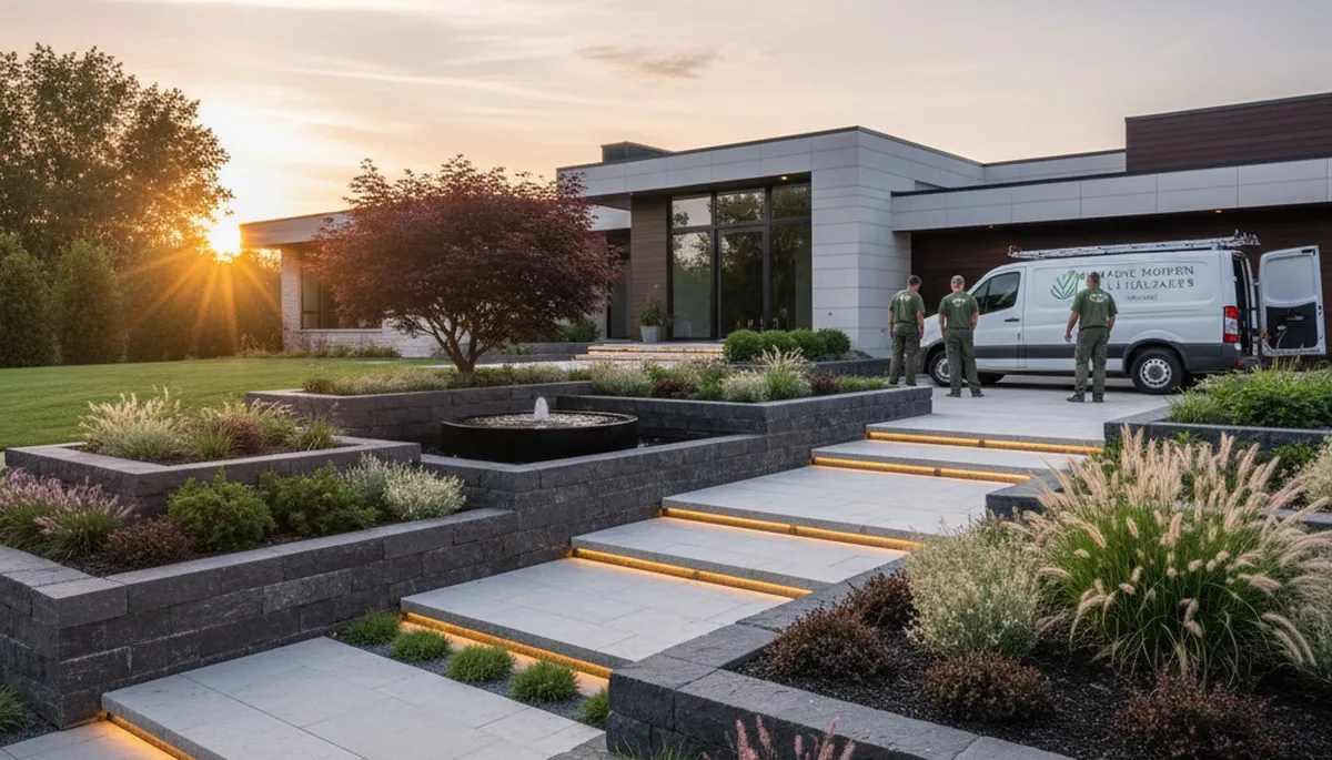 Landscaping crew serving Grand Rapids, MI, providing professional yard care and outdoor maintenance