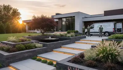 Landscaping crew serving Grand Rapids, MI, providing professional yard care and outdoor maintenance