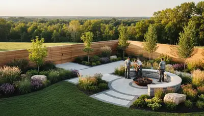Landscaping crew serving Grand Rapids, MI on a residential lawn and garden project