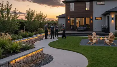 Landscaping crew in Grand Rapids, MI providing professional lawn and landscape services